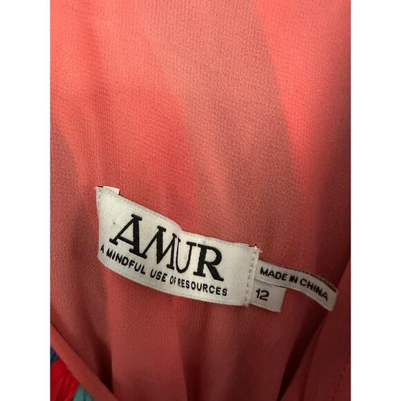 Amur Women's Multicolor Luisa Pleated Striped Midi Dress Size 12 sold out online - Picture 7 of 10